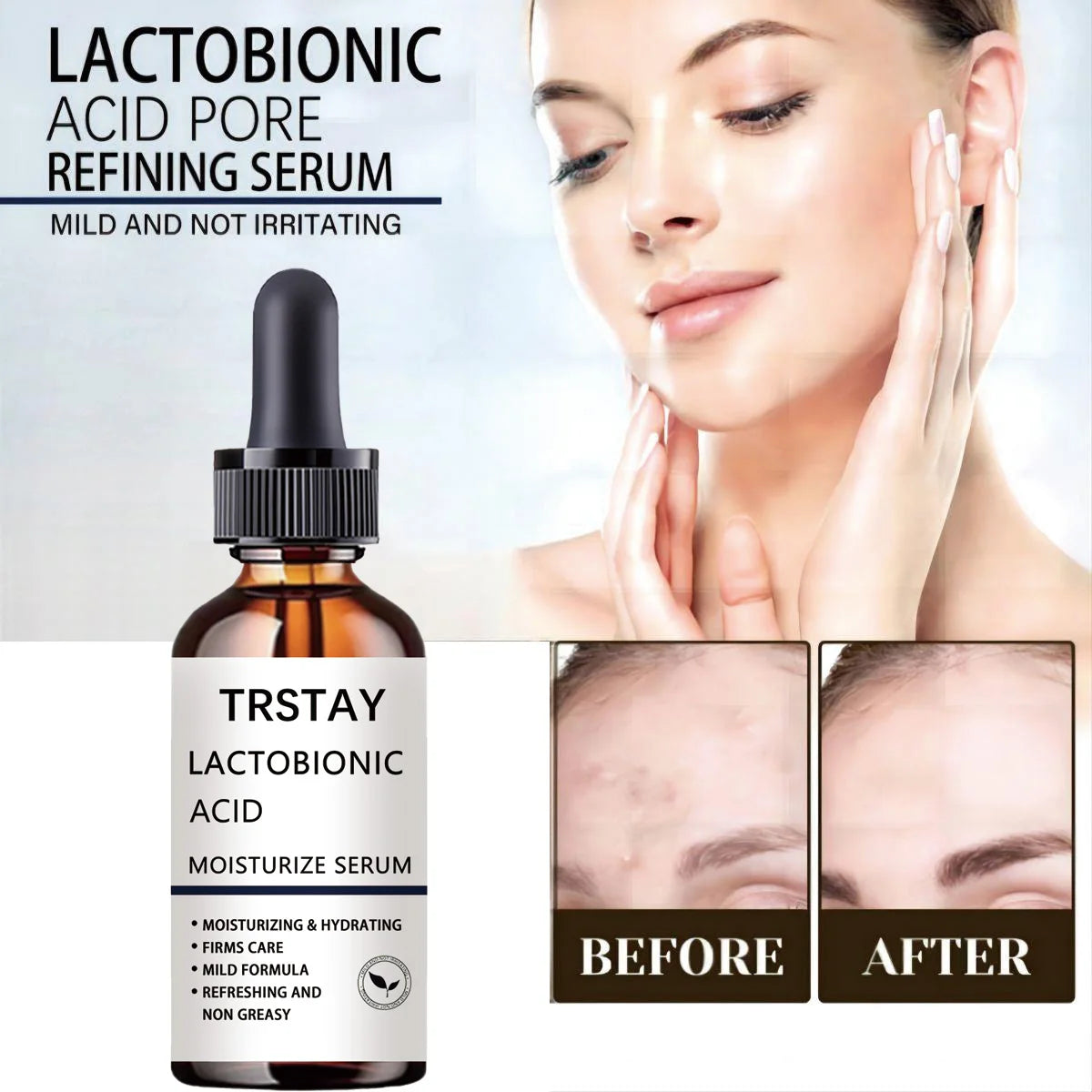 Instant Perfection Serums Facial Lactobionic Acid Skin Care Face Serums Reduce Wrinkles Fine Eye Essence Firming Lifting