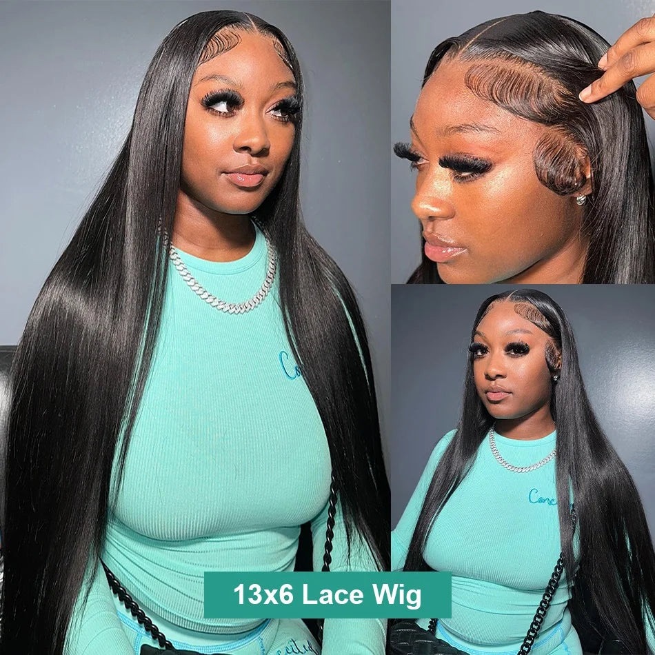 13x6 Lace Front Human Hair Wig 13x4 Bone Straight Hd Transparent 30 Inch 360 Brazilian Pre Plucked Lace Frontal Wigs For Women
