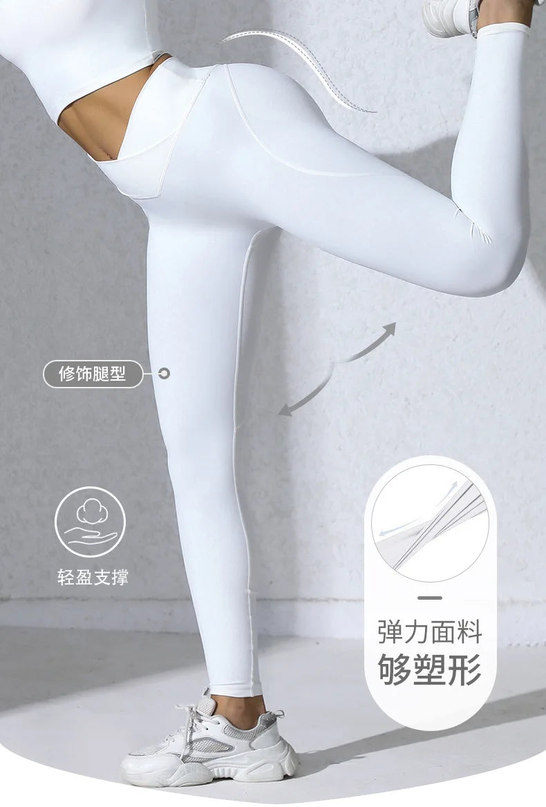 Women Gym Sports  Running Fitness Yoga Suit Sport Outfit Gymwear Lady Workout Clothes Crossed High Waist Leggings