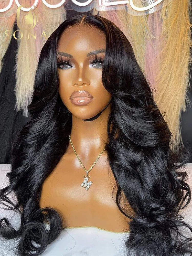 1B/27 HD Transparent 13x4 13x6 Lace Frontal Body Wave Human Hair Wigs Brown Stripe Highlights Honey Blonde Pre Plucked For Women