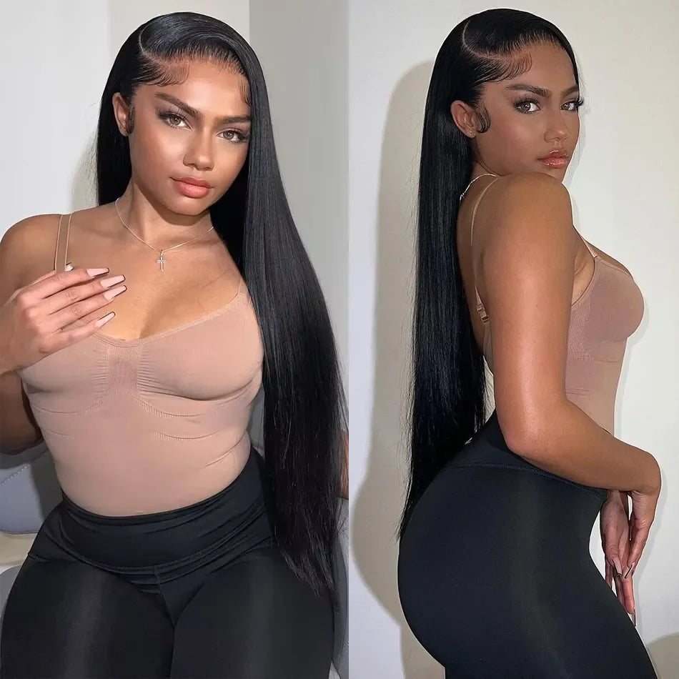 13x6 Lace Front Human Hair Wig 13x4 Bone Straight Hd Transparent 30 Inch 360 Brazilian Pre Plucked Lace Frontal Wigs For Women