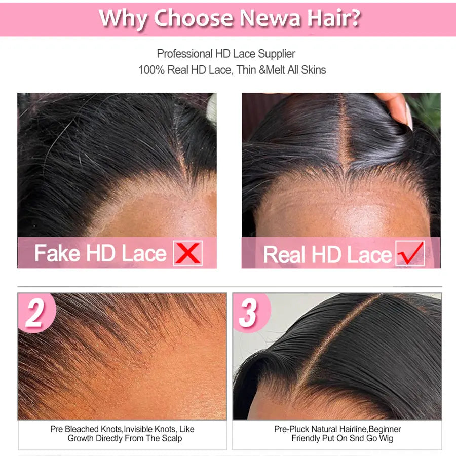 Ultra Fitted HD Lace Wig Pre Plucked Natural Hairline Glueless HD Lace Closure Wig Bleached Knots Body Wave Invisible HD Lace Wi