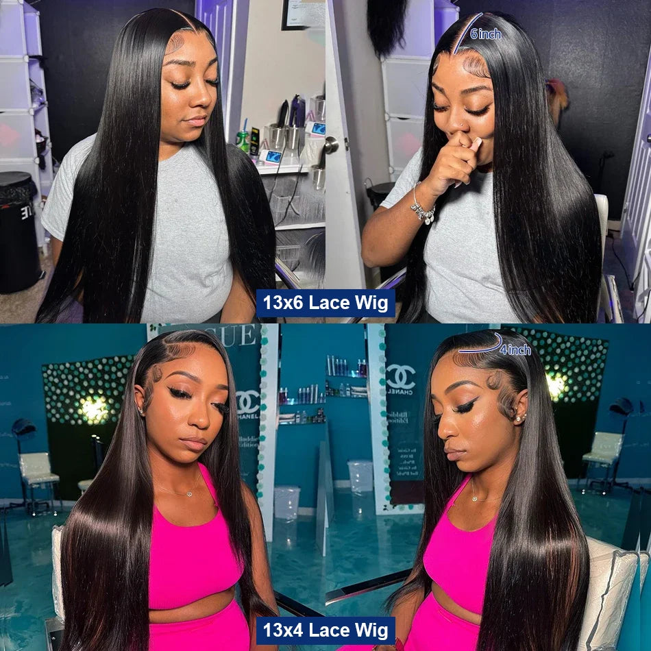 13x6 Lace Front Human Hair Wig 13x4 Bone Straight Hd Transparent 30 Inch 360 Brazilian Pre Plucked Lace Frontal Wigs For Women