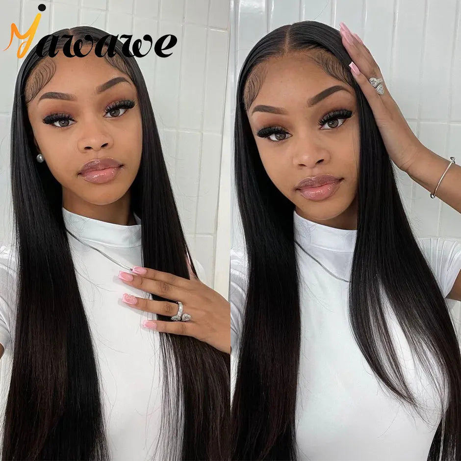 13X6 HD Transparent Lace Frontal Wig Brazilian Straight Lace Front Wigs For Women Human Hair PrePlucked Hairline OQ Hair
