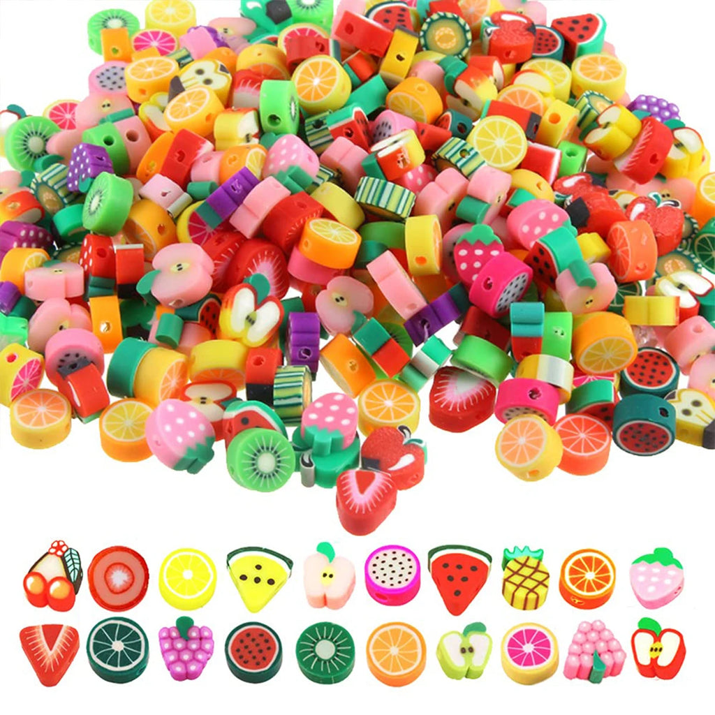 30 Mixed Fruit Clay Spacer Beads for DIY Bracelet, Necklace, Earring, Jewelry Crafts Making