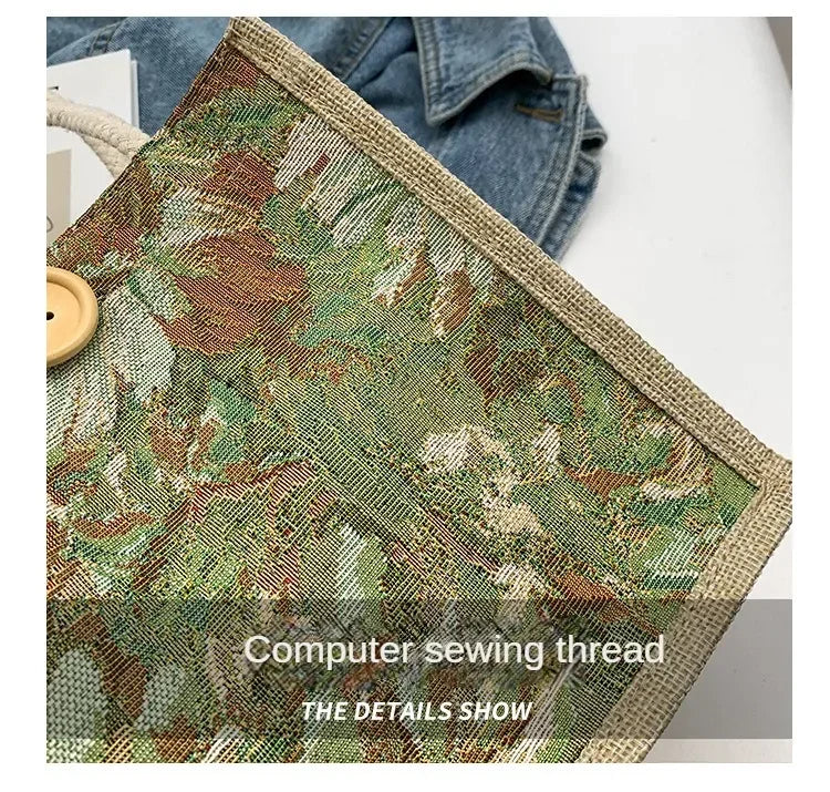 Women Ins Style Portable Hand Bag Linen Bag Students Handbags Fashion Ladies Top-handle Bags Designer Luxury Сумка Женская Bolsa